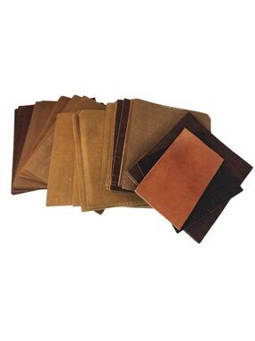 Leather Scrap Bundle 37 Piece Brown Tan Craft Leather Sheets for DIY Projects